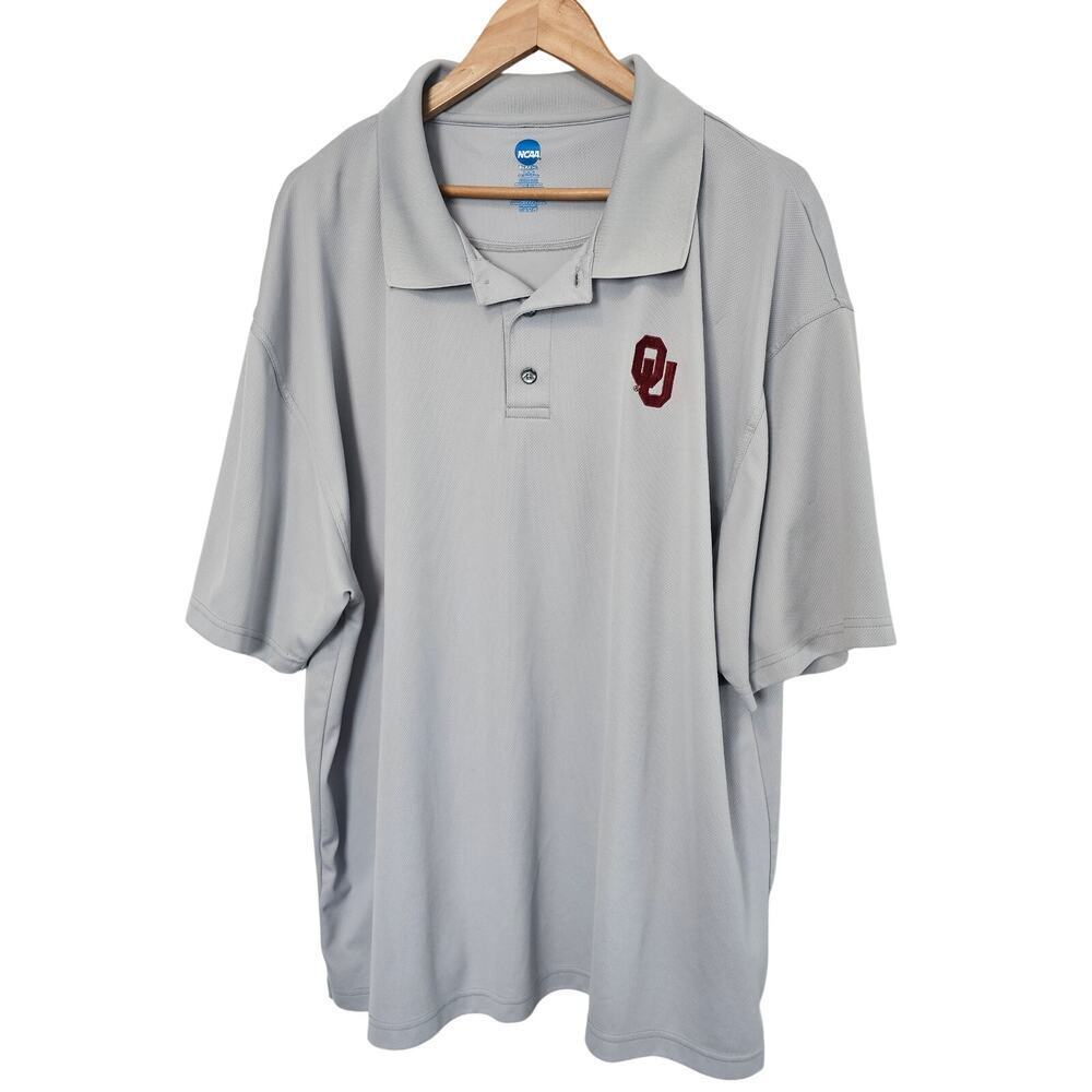 Oklahoma University Sooners Polo Mens 2X Gray OU Golf Athleisure Preppy College